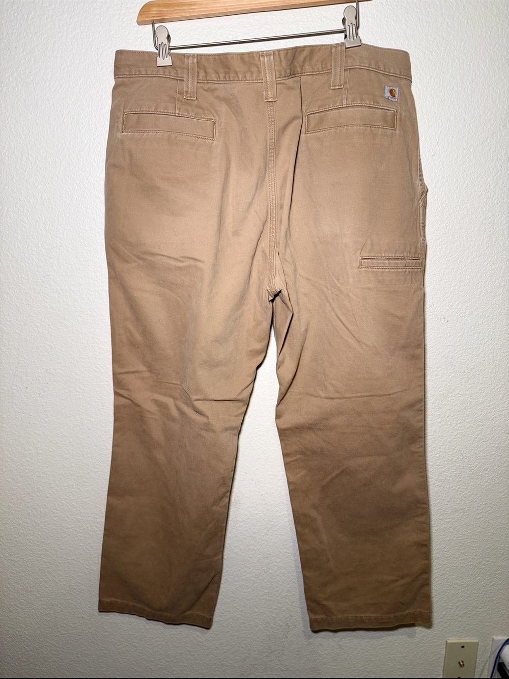Carhartt Men's Khaki Work Chinos - Tan 40x30 - Picture 2 of 7